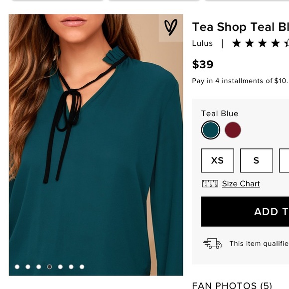 Lulus Tea Shop Teal Blue Long Sleeved Top - Picture 4 of 10